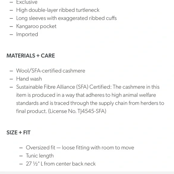 Garnet Hill Black Merino Wool Cashmere Oversized Turtleneck Sweater EUC - Picture 5 of 6